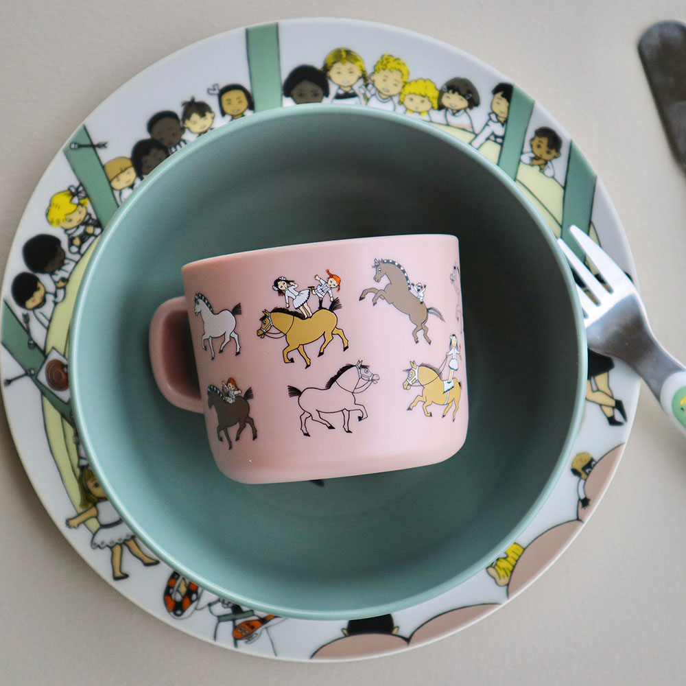 Rätt Start Pippi Sirkus-krus med hank rosa
