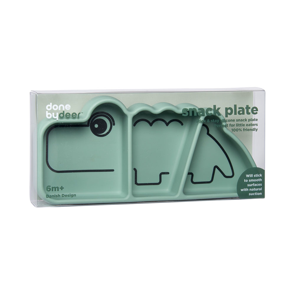 Done by Deer tallrik silikon snacktallerken Croco green