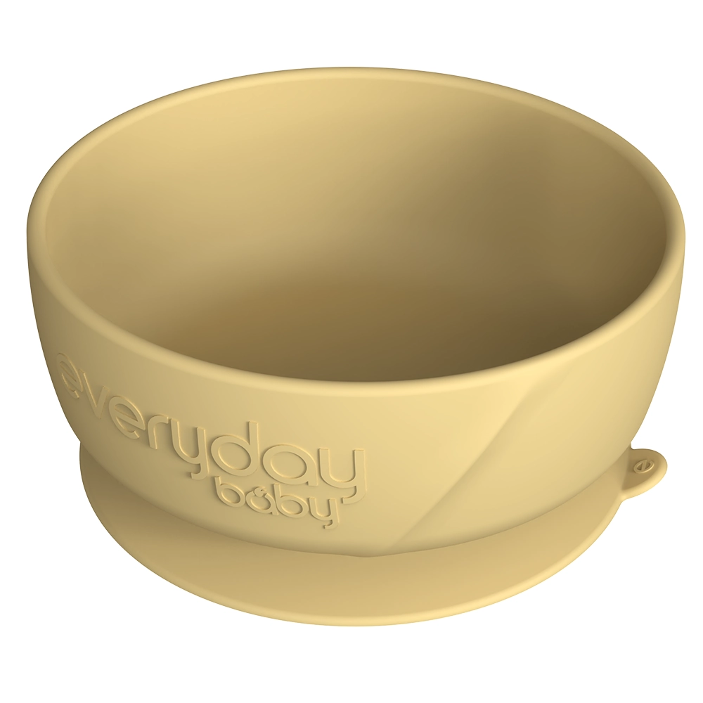 Silikonskål med sugekopp til hverdagsbruk, Soft Yellow