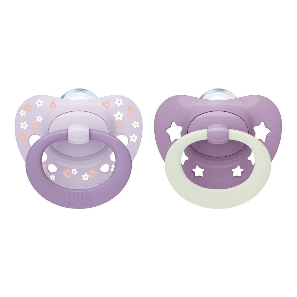 NUK Smokk First Choice Classic Day & Night Purple 6-18 mnd.
