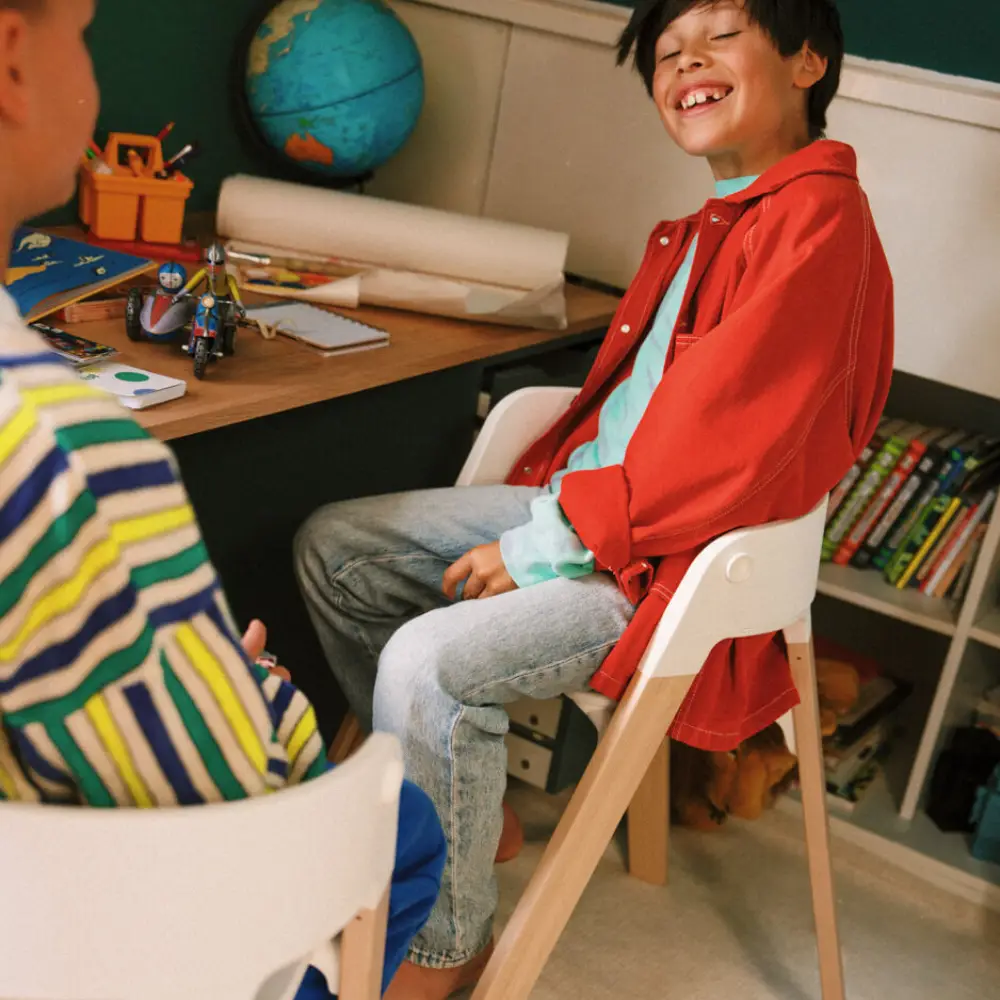 Stokke Steps 3-i-1 barnestol hvit/naturfarget