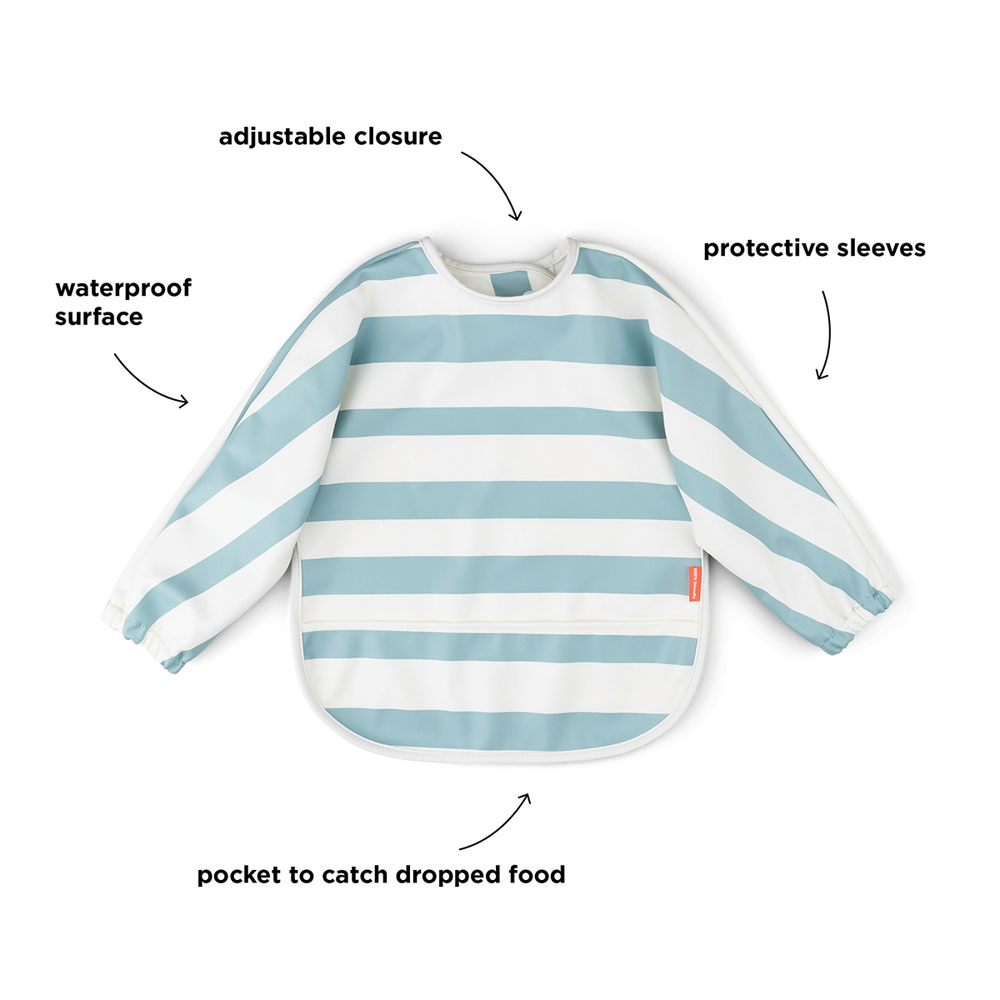 Done by Deer bib med ermer  Stripes Blue