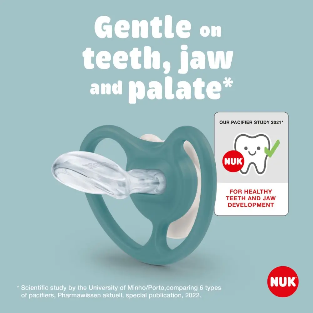 NUK Space Silikon Smokk - Mickey Rød/Grå 0-6 måneder