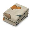 Liewood Lewis musselin-tepper 2-pakning Dinosaurs / Mist