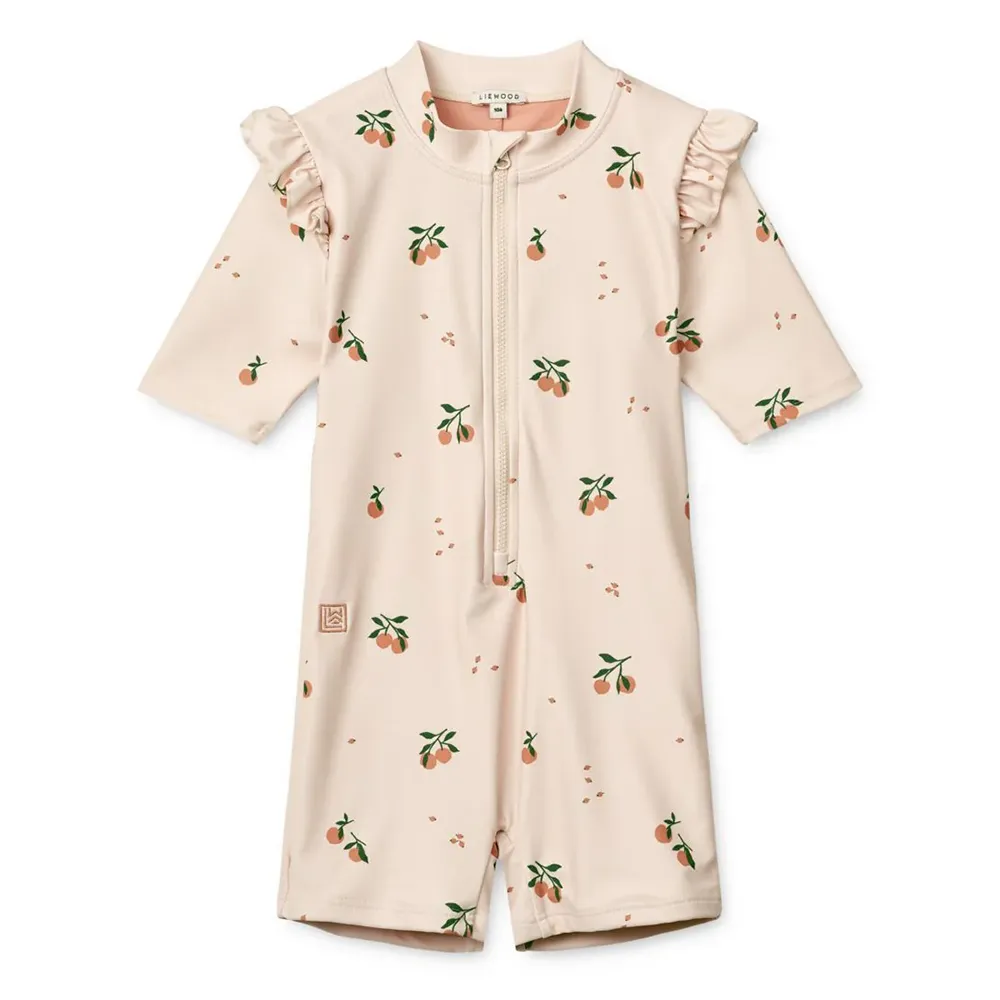 Liewood Amel UV-drakt størrelse 56 Peach/Sea shell