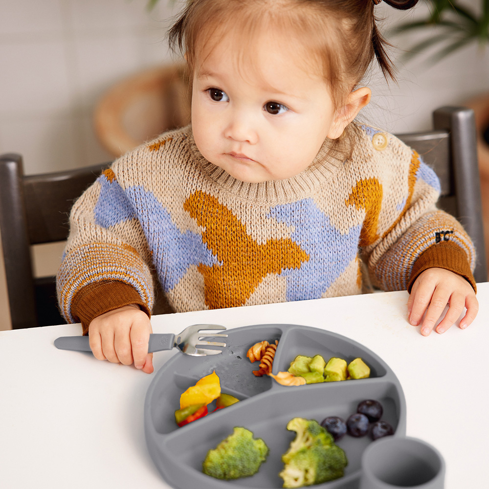 Everyday Baby Silikonplate med sugekopp Quiet Grey