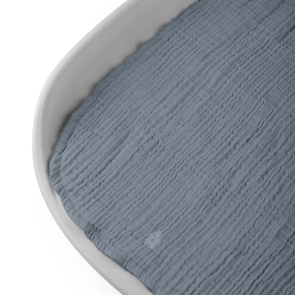 Sebra Stellematte 2-pakning muslin blue