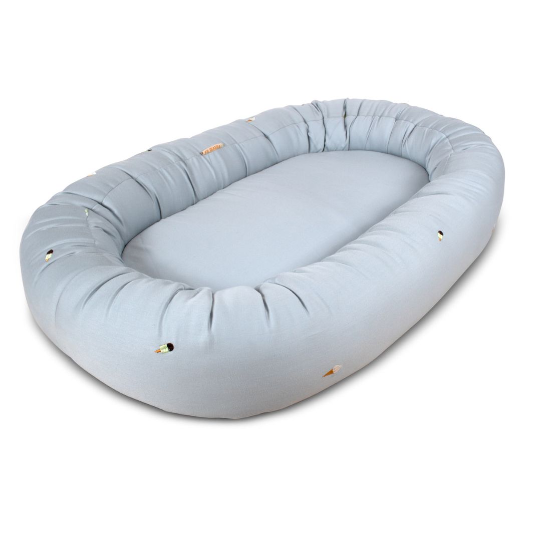Filibabba Baby Nest broderte briller - perleblå