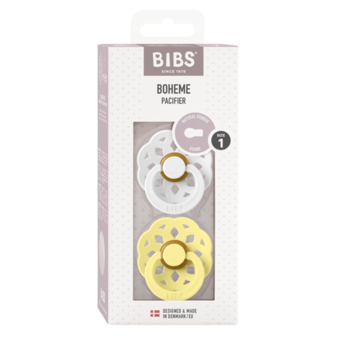 BIBS duk Boheme 2-pakning 0-6m Hvit/Solskinn