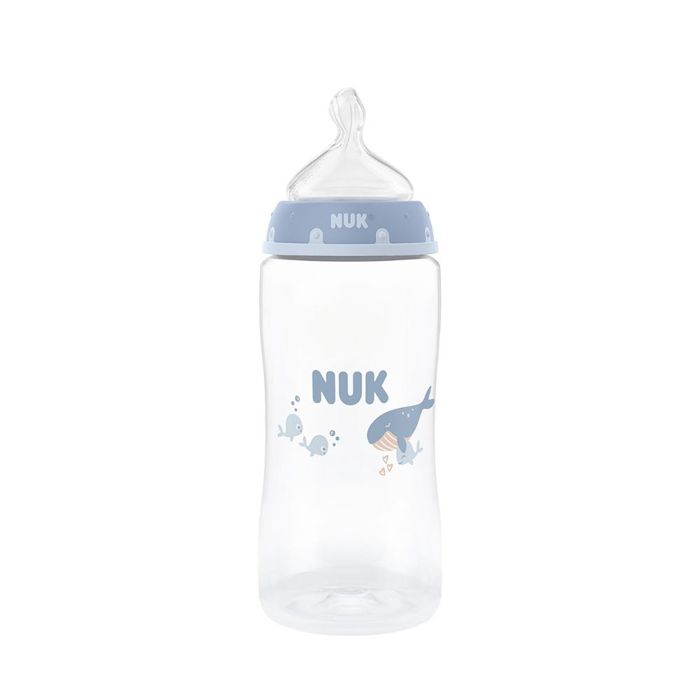 NUK First Choice Tåteflaske 300 ml Whale 3 mnd.+