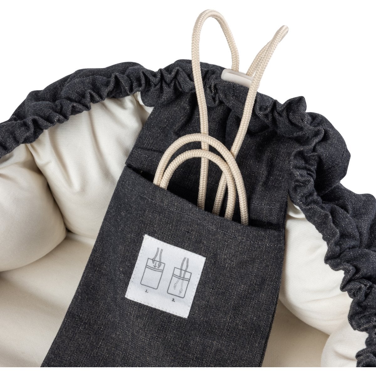 Sebra Babynest 3-i-1 med kalesje dark grey melange