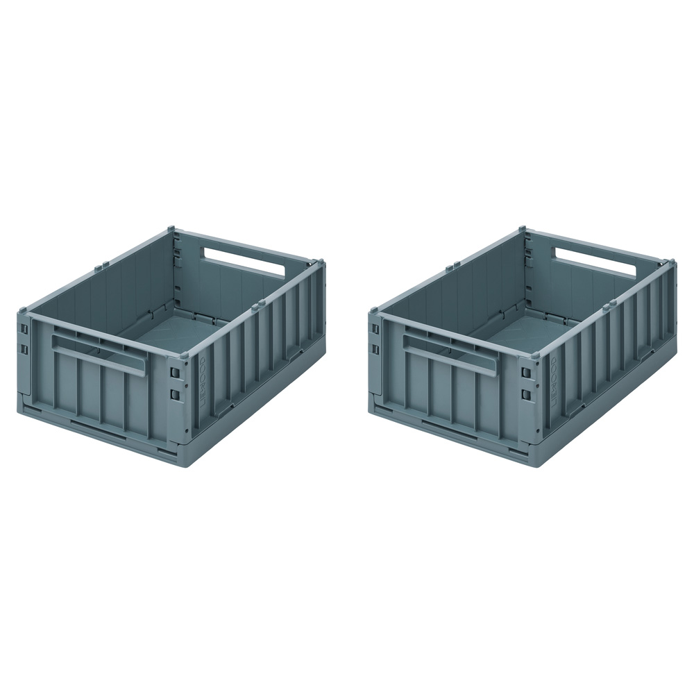 Liewood Weston oppbevaringsboks M 2-pack Whale blue 7130