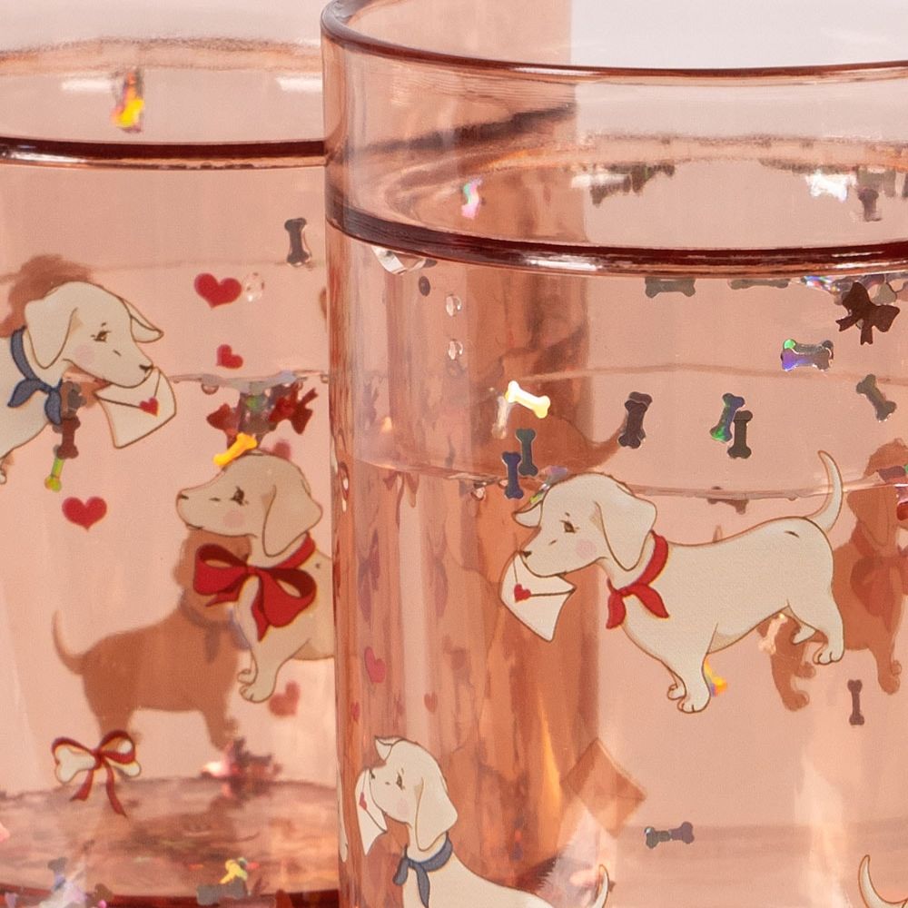 Konges Sløjd 2 Pack Glitter Cups Woof Letter Rose-One Size