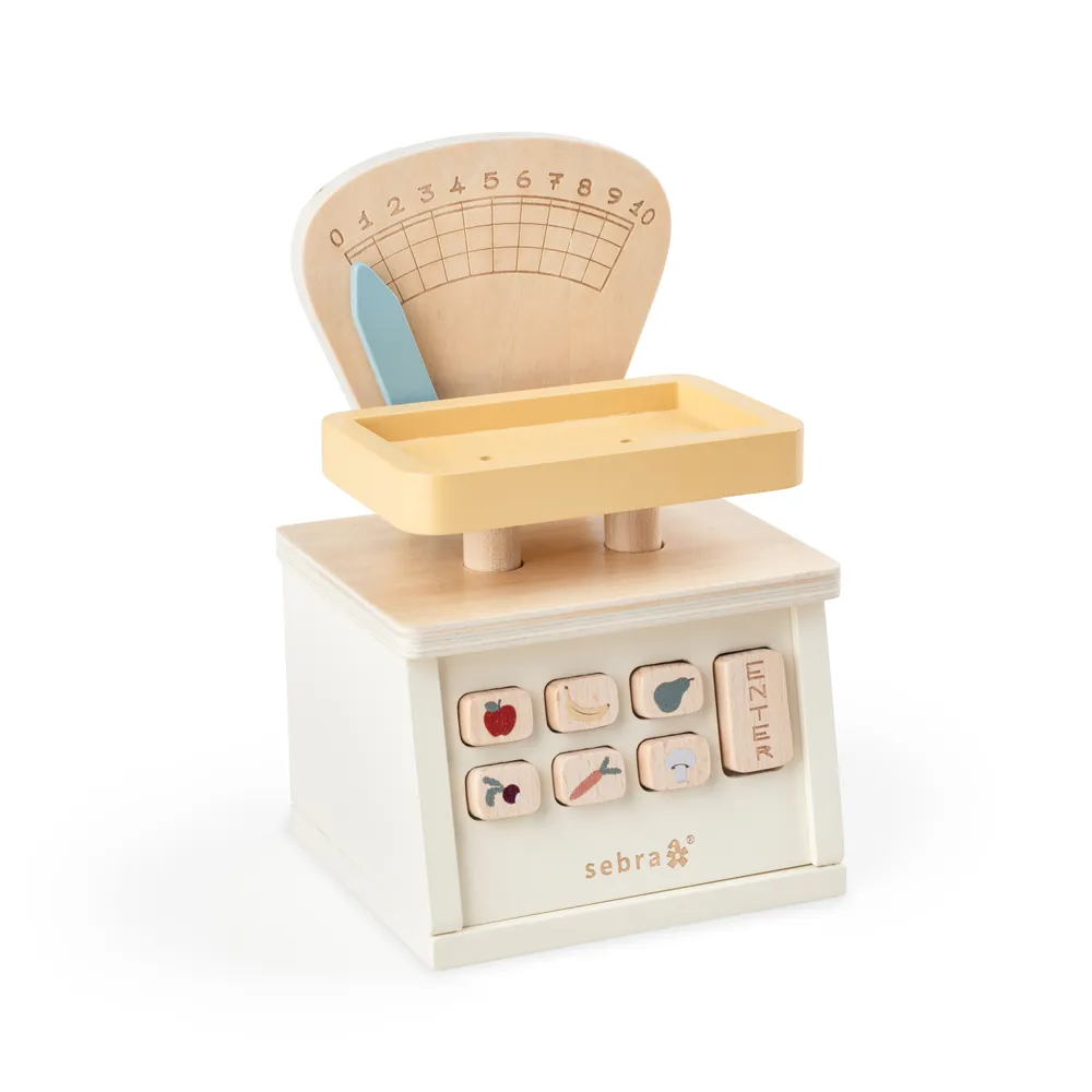 Sebra butikkvekt i tre