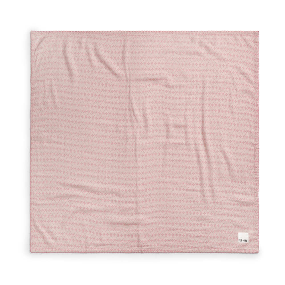 Elodie Bamboo Muslin teppe Embroidery- Anglaise Pink