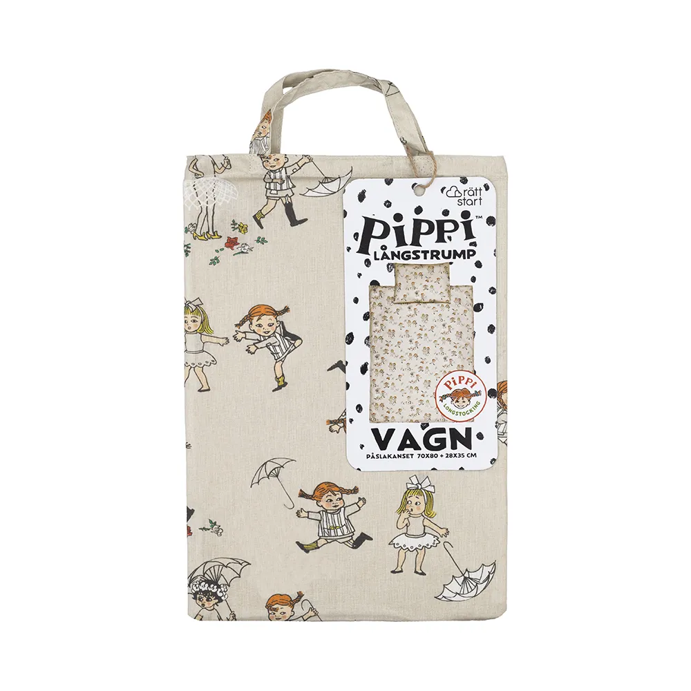 Rätt Start Pippi Långstrump Påslakanset vogn/vugge