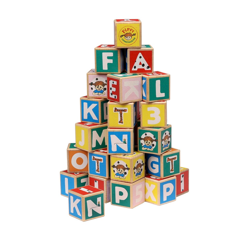 Pippi byggestokkklosser tre 36 stk