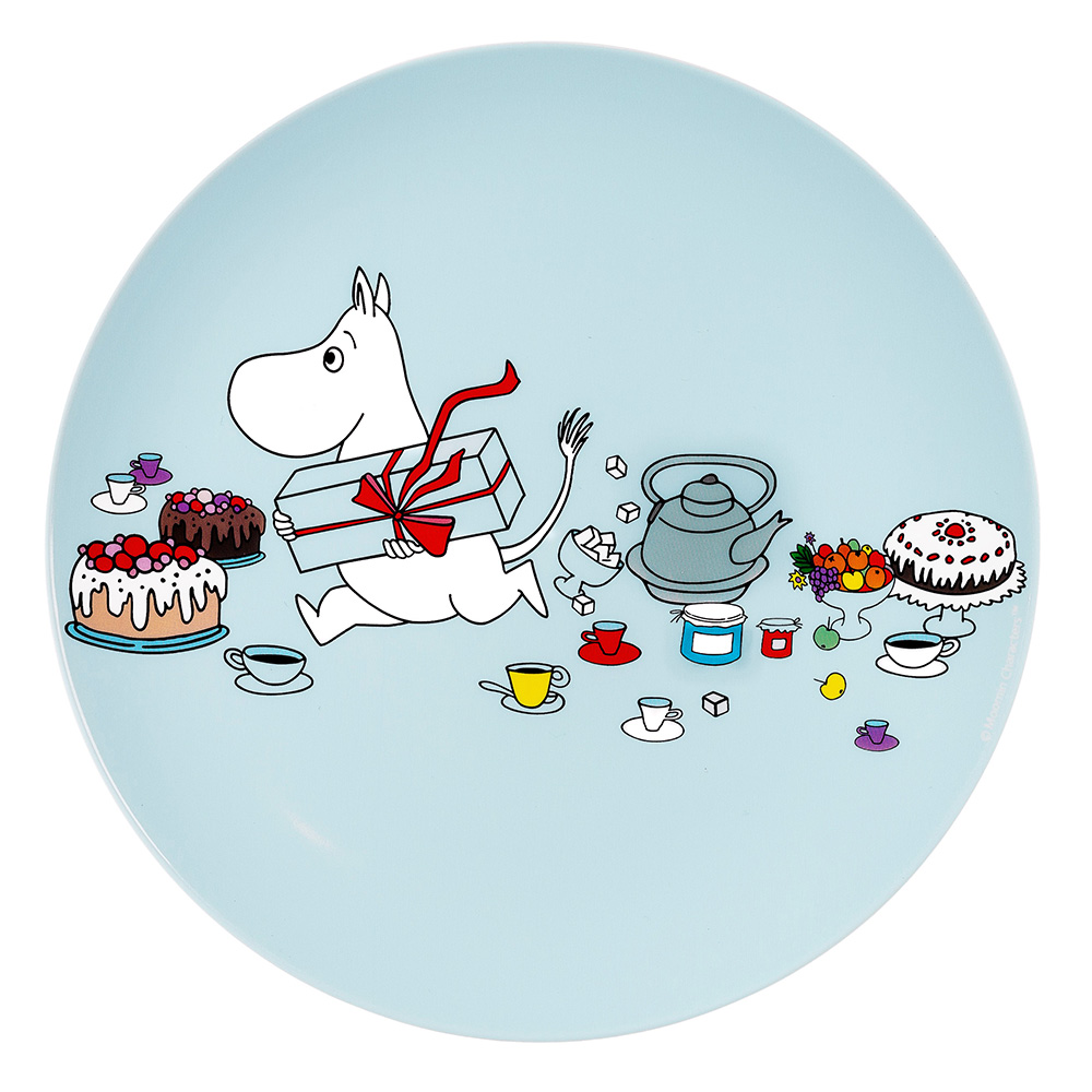 Rätt Start Moomin Picnic, Flat tallerken, lyseblå