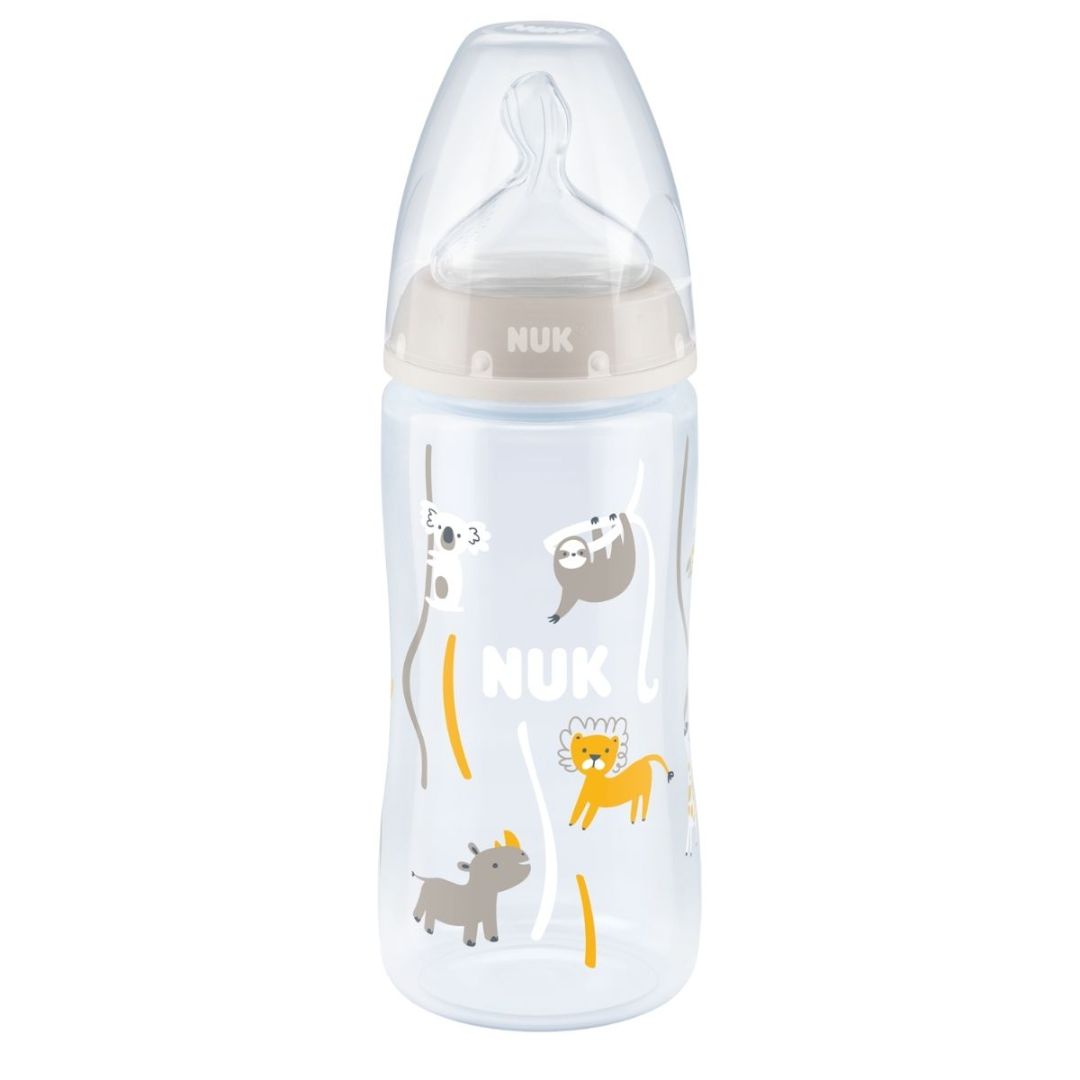 NUK First Choice+ Flow Control Babyflaske 300 ml Beige