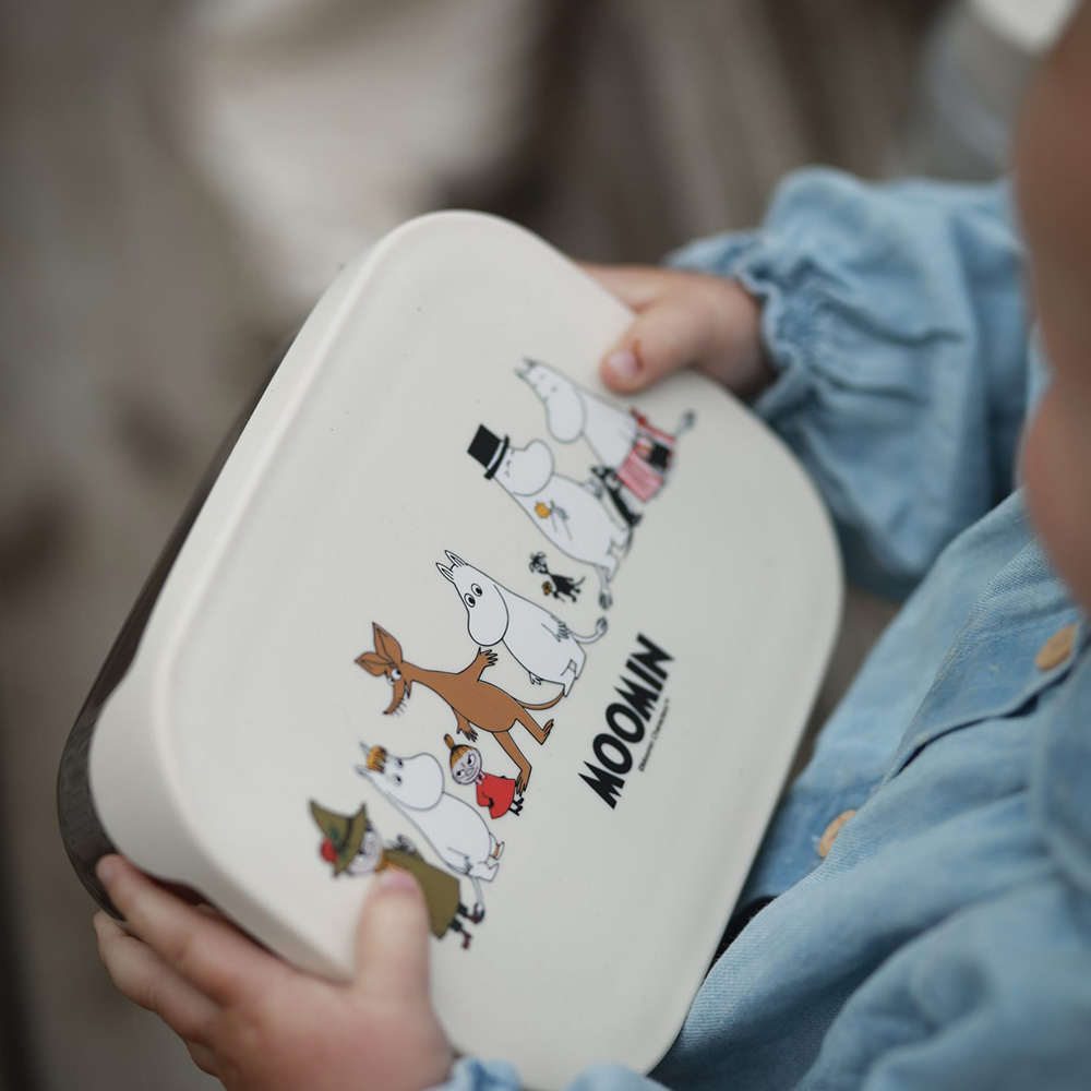 Rätt start Mumin familien, Tin lunsjboks Beige