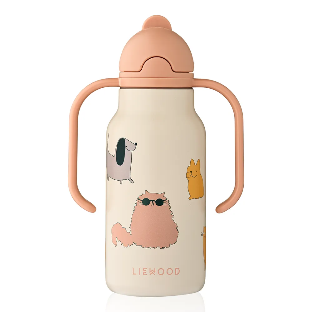 Liewood Kimmie vannflaske 250 ml Cats and Dogs / Sandy