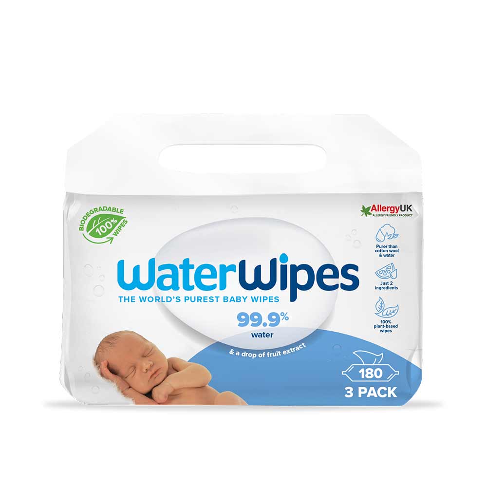 WaterWipes 3x60 stk plastfrie våtservietter