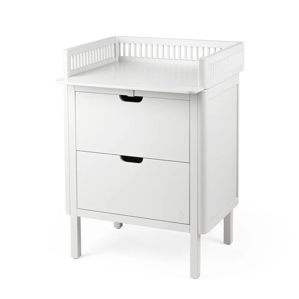 Sebra stellebord med skuffer, White