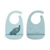 Done by Deer Bib silikon 2-pakning Elphee Blue