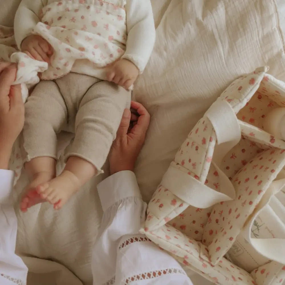 Elodie bambusmuslinteppe Petit River Rose én størrelse