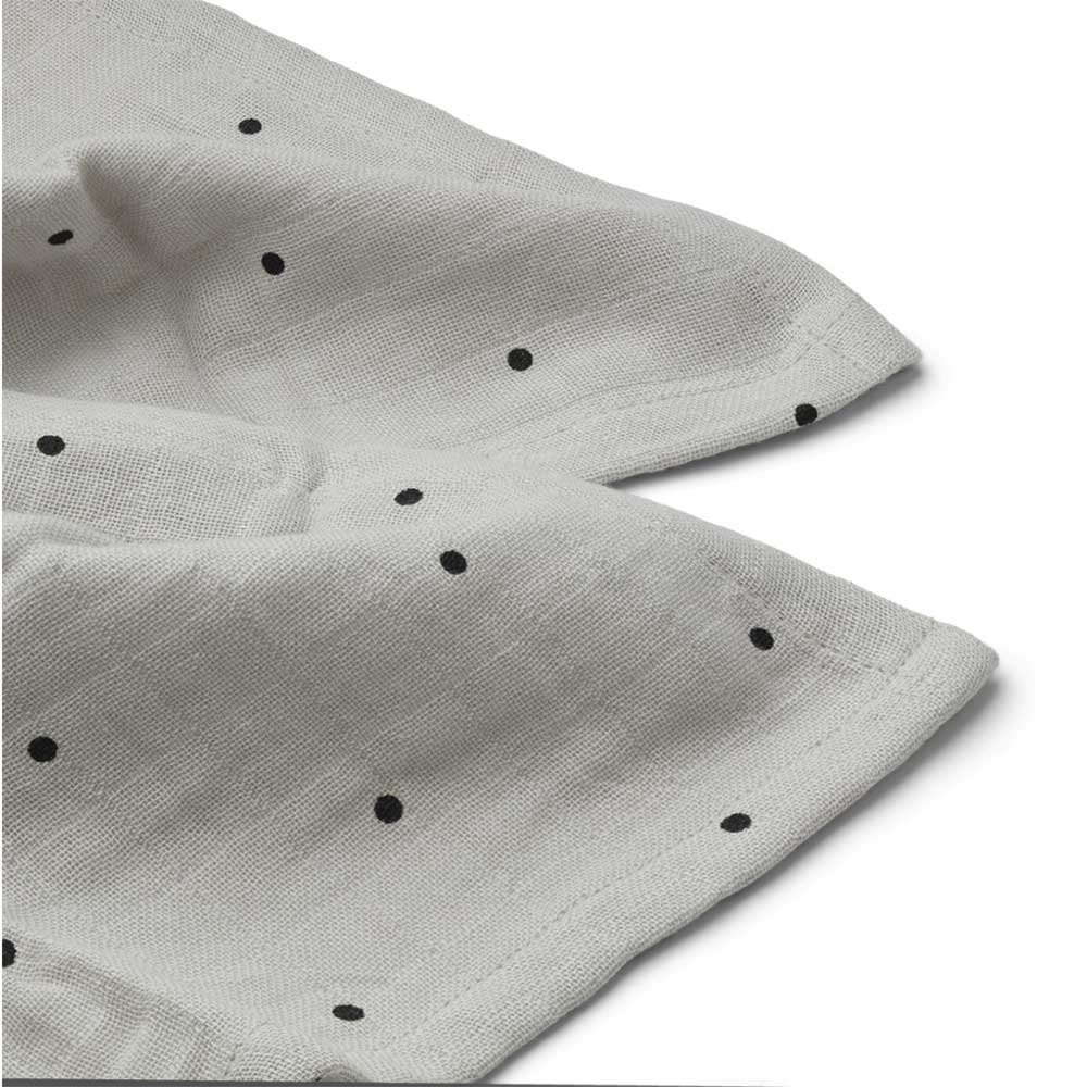 Liewood Lewis musselinpledd 2-p Classic dot dumbo grå