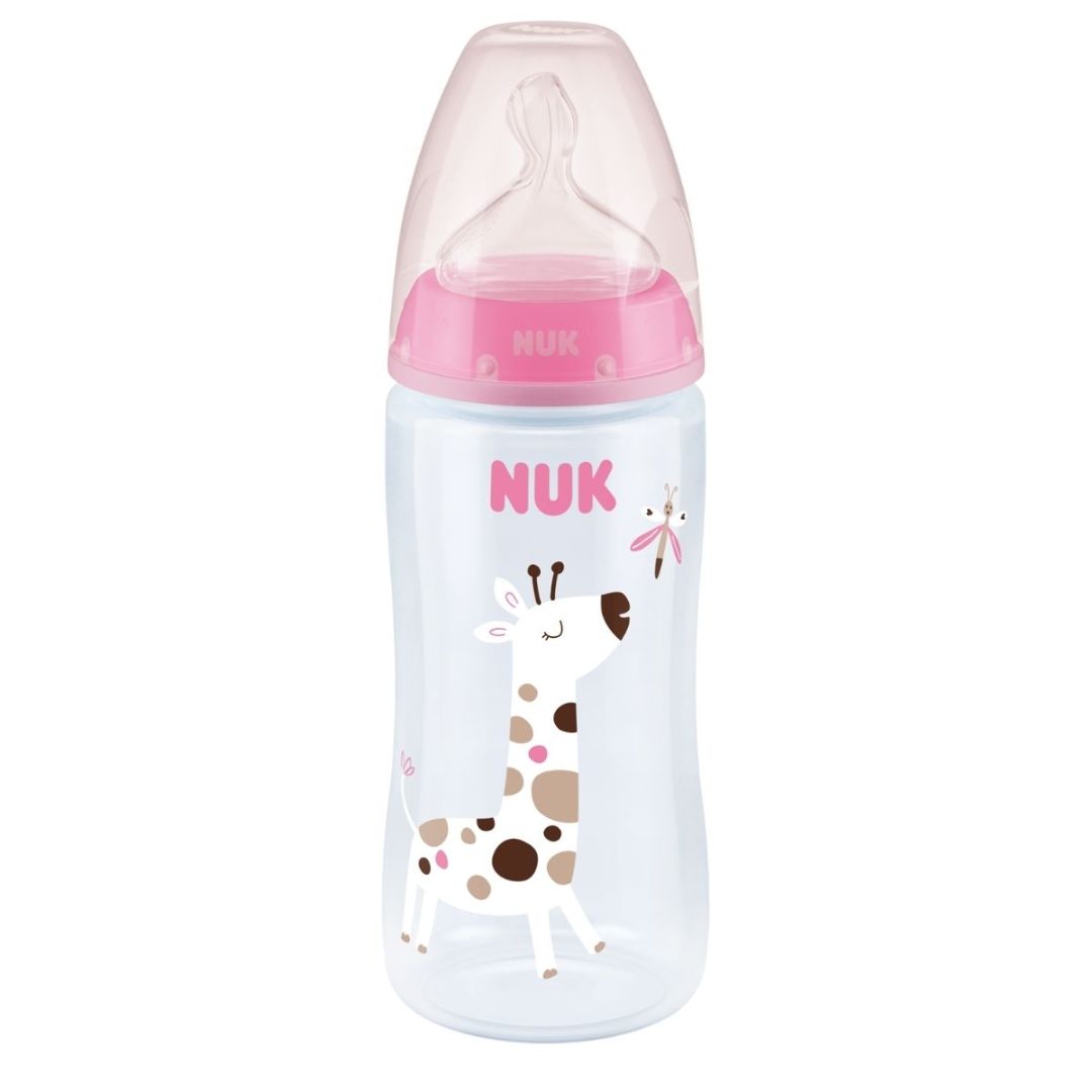 NUK First Choice+ Flow Control Babyflaske 300 ml Rosa