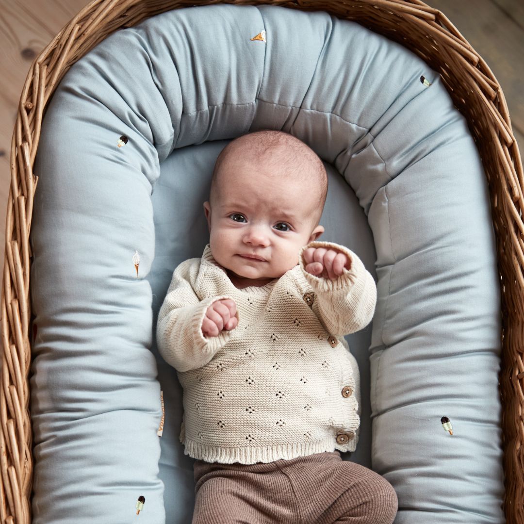 Filibabba Baby Nest broderte briller - perleblå