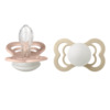 BIBS Supreme 2 PACK silikon størrelse 2 Blush GLOW/Vanilla GLOW