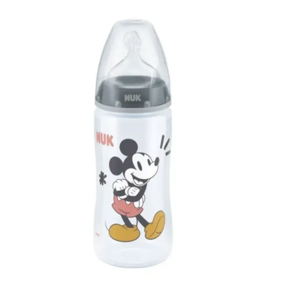 NUK First Choice+ Babyflaske - Mickey Gray 300 ml