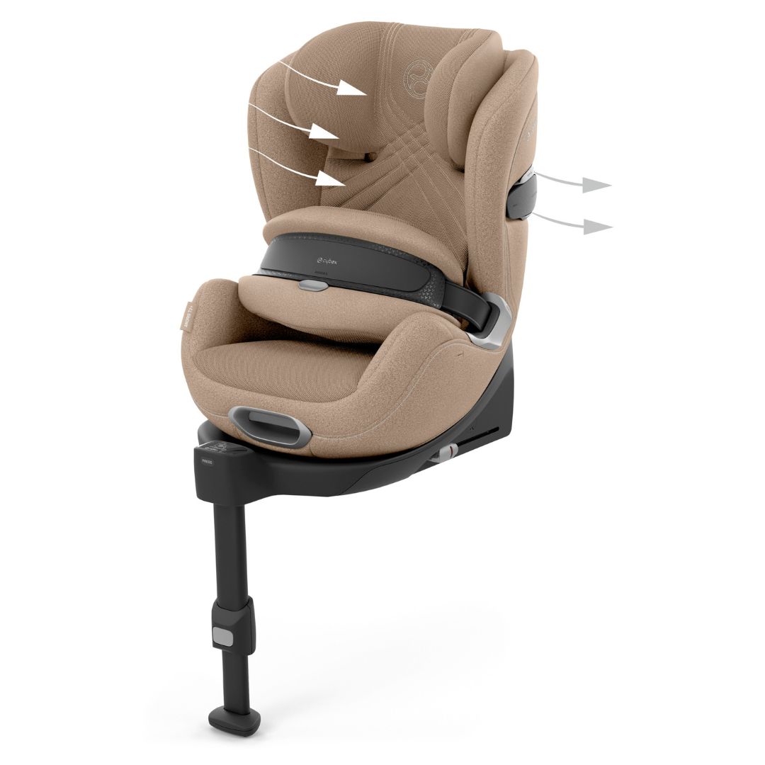 Cybex Anoris T2 bilstol med kollisjonspute i-size Plus Cozy Beige