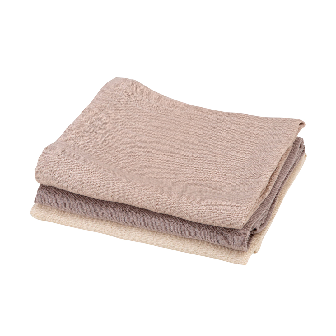 Sebra musselin tepper 3-pakning moonlight beige