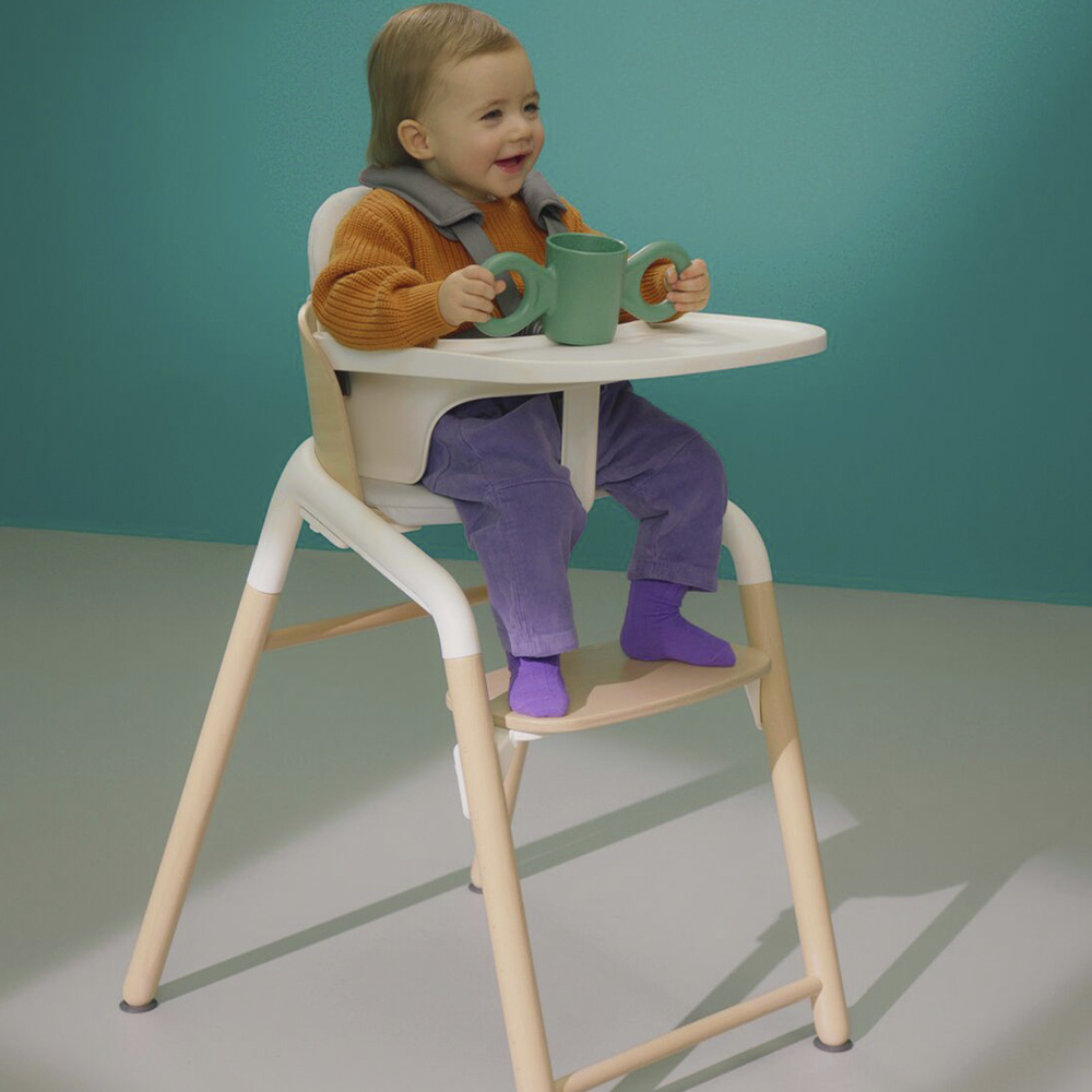 Bugaboo Giraffe barnestol Neutral Wood/White