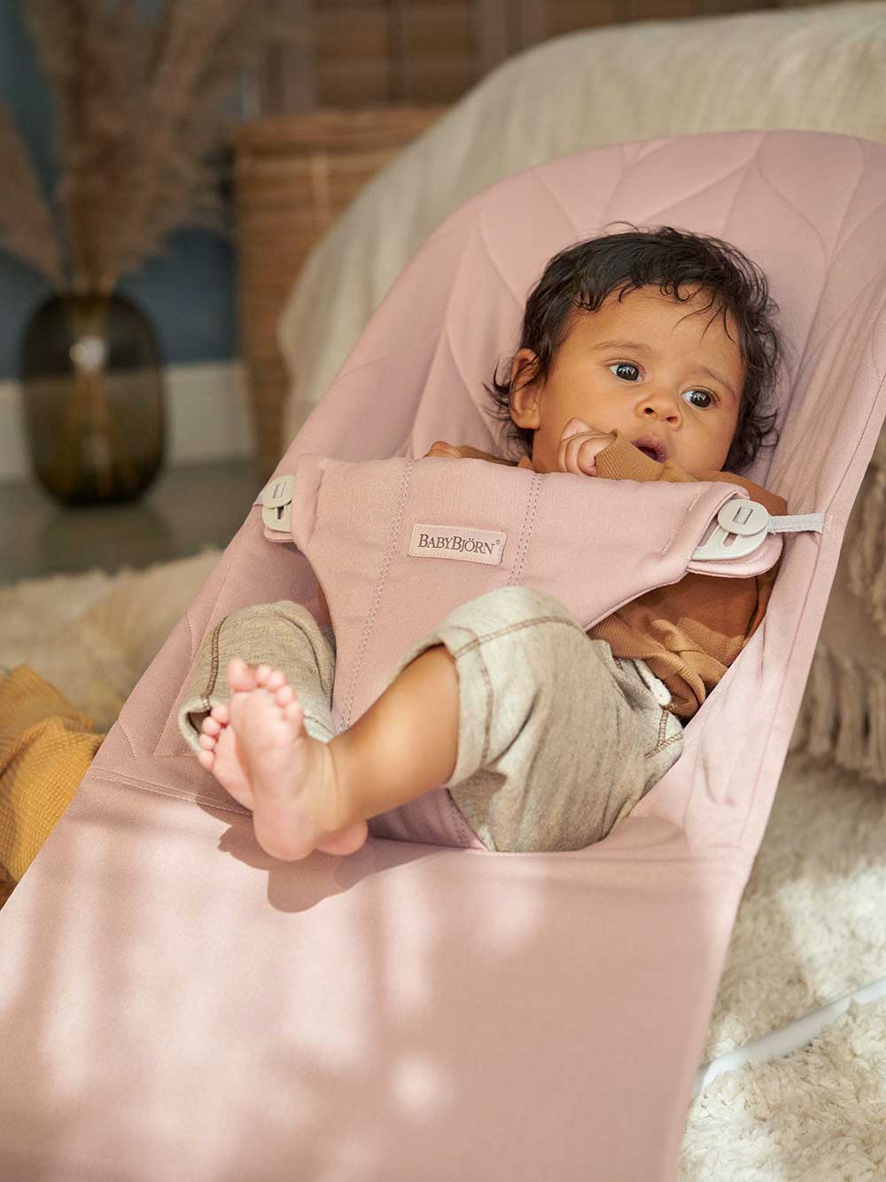 Babybjörn Babysitter Bliss vevd bladmønster antikk rosa