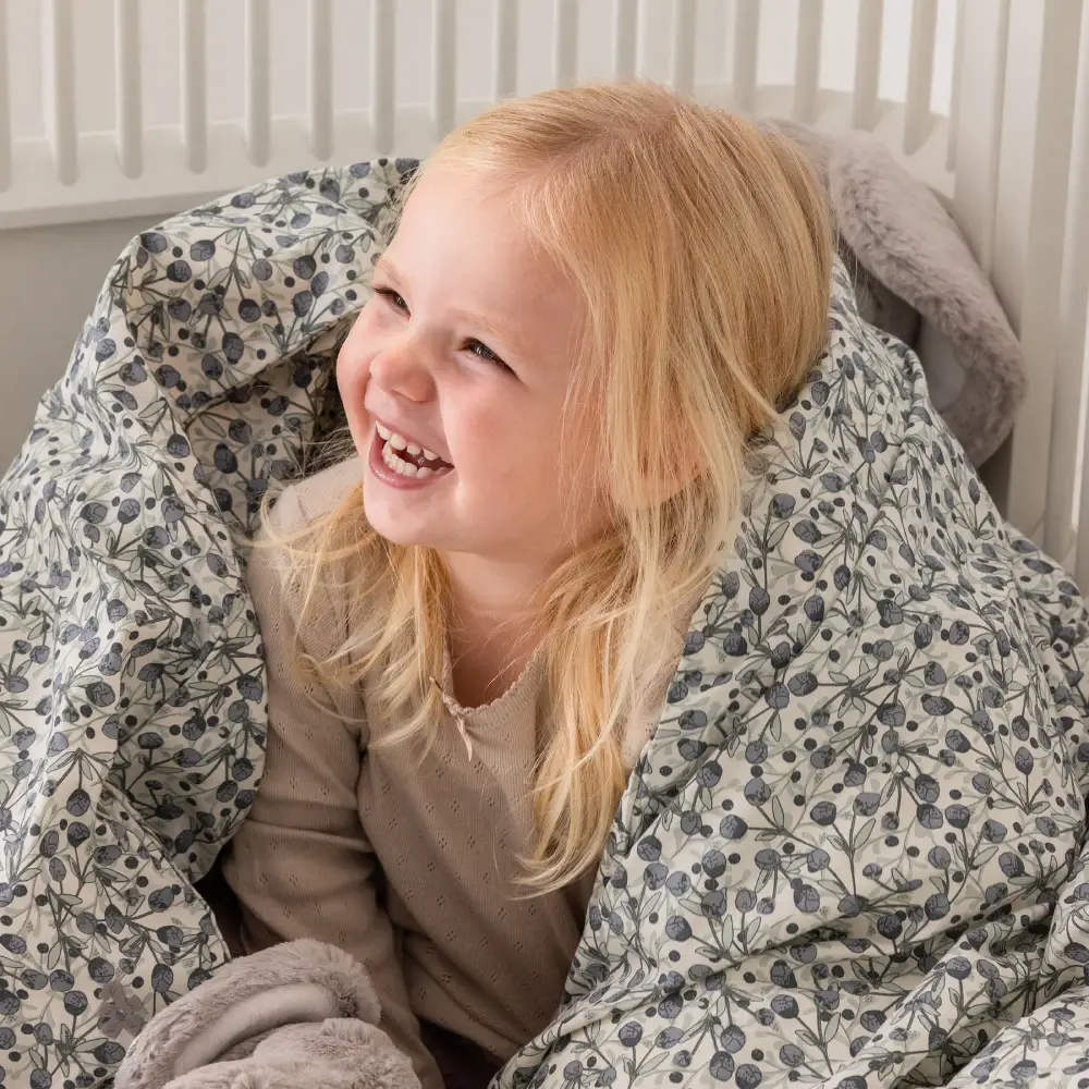 Sebra Dynetrekksett babyblå oliven