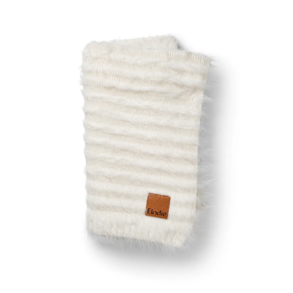 Elodie Furry Knit Teppe Vanilla White