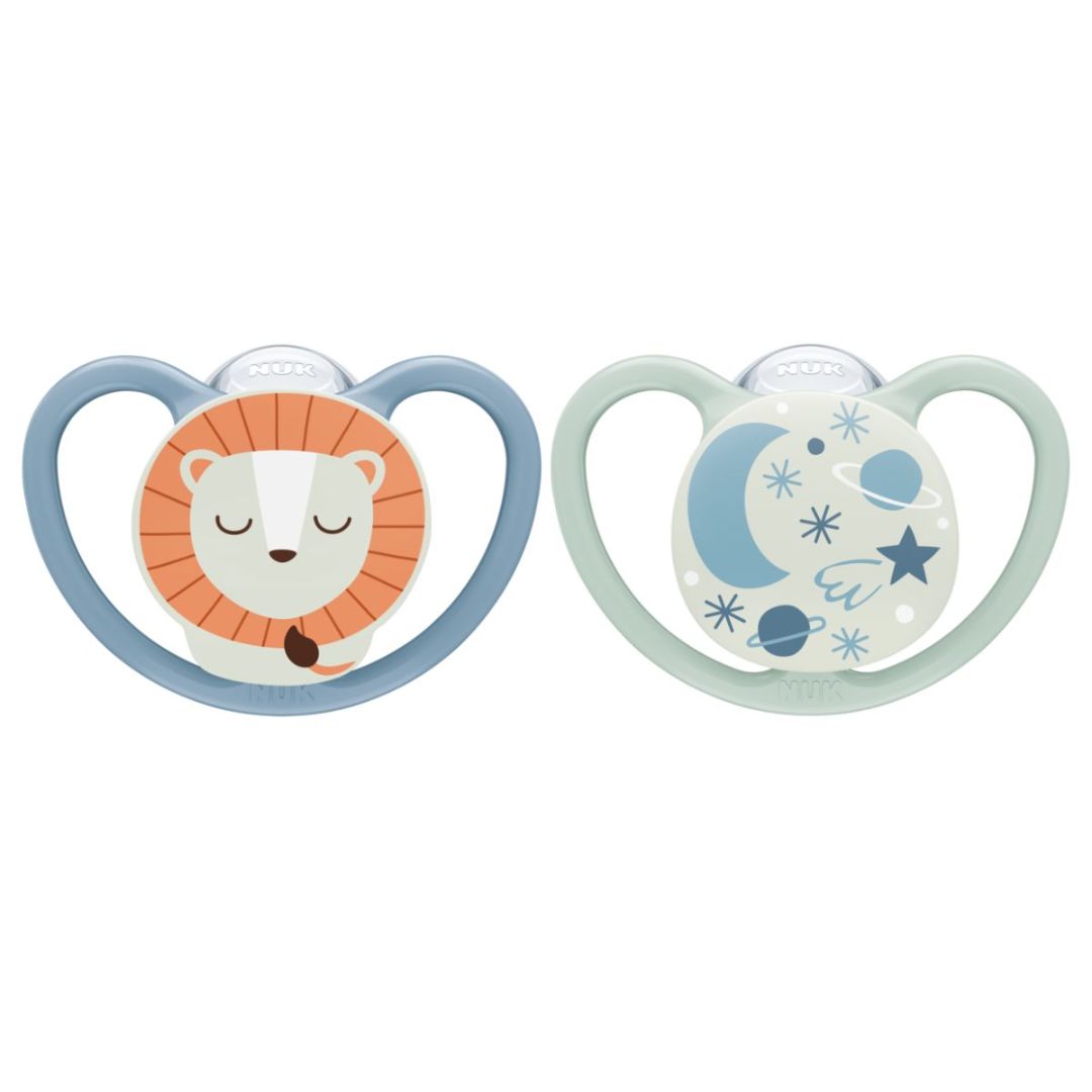 NUK smokk 0-6m Space Night & Day Lion