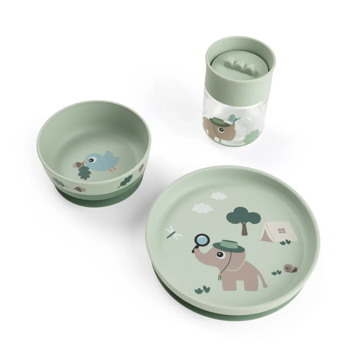 Done by Deer Foodie-middagssett med 360-kopp – Tiny Trails Green
