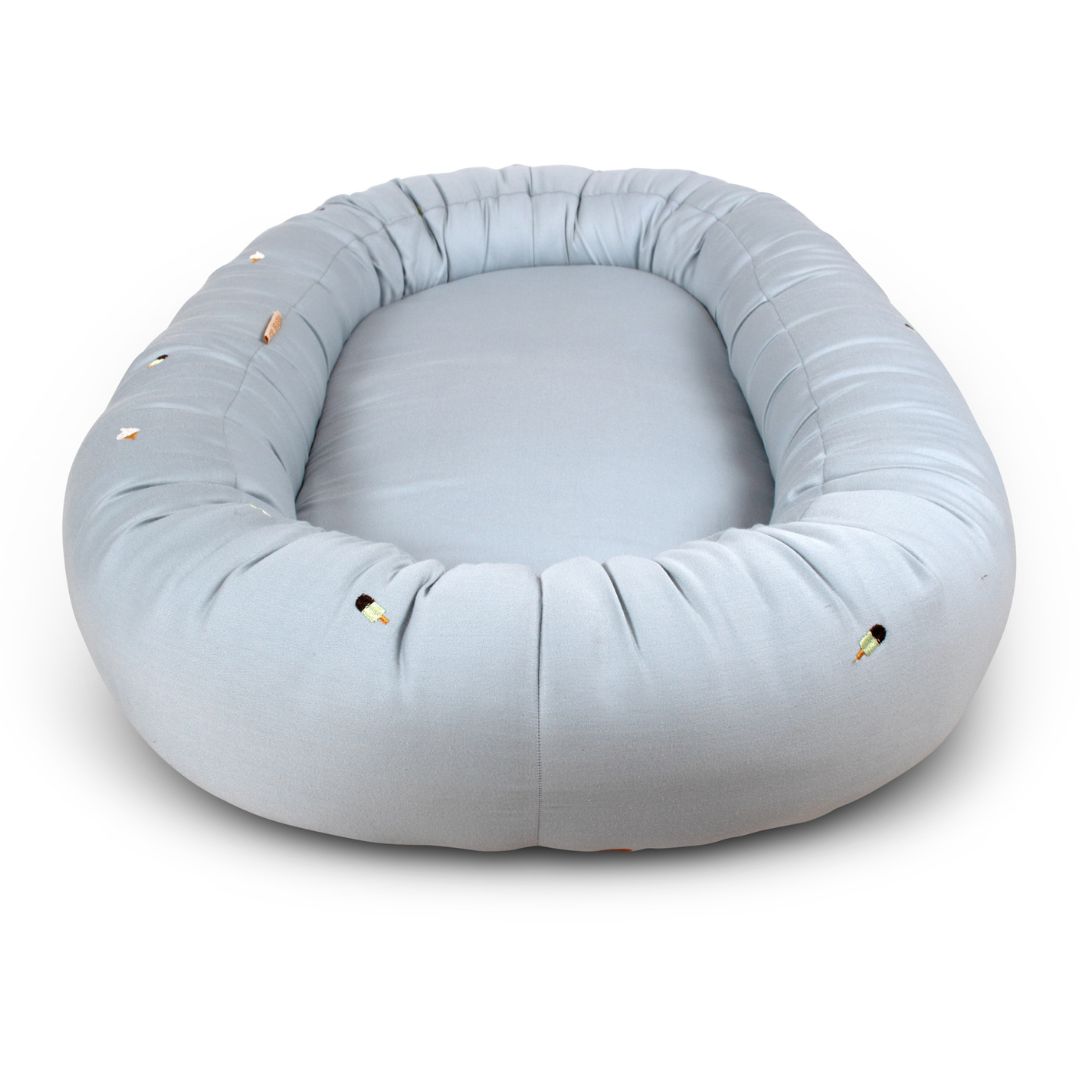 Filibabba Baby Nest broderte briller - perleblå
