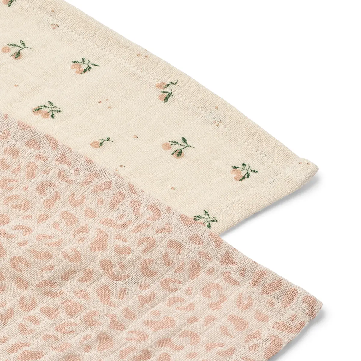 Liewood Lewis muslin-kluter, 2-pakning – Mini Leo / Mini Peach Mix