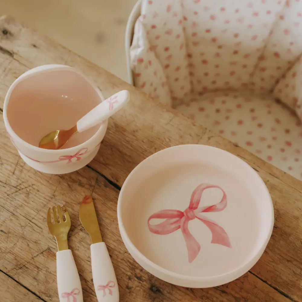 Elodie silikonskålsett Rosy Bow