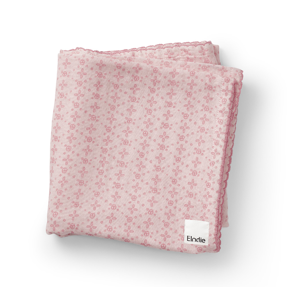 Elodie Bamboo Muslin teppe Embroidery- Anglaise Pink