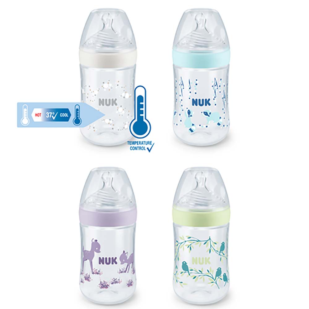 NUK Nature Sense tåteflaske 260 ml i blandede farger