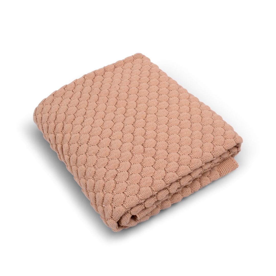 Filibabba Strikket babyteppe GOTS - Rose
