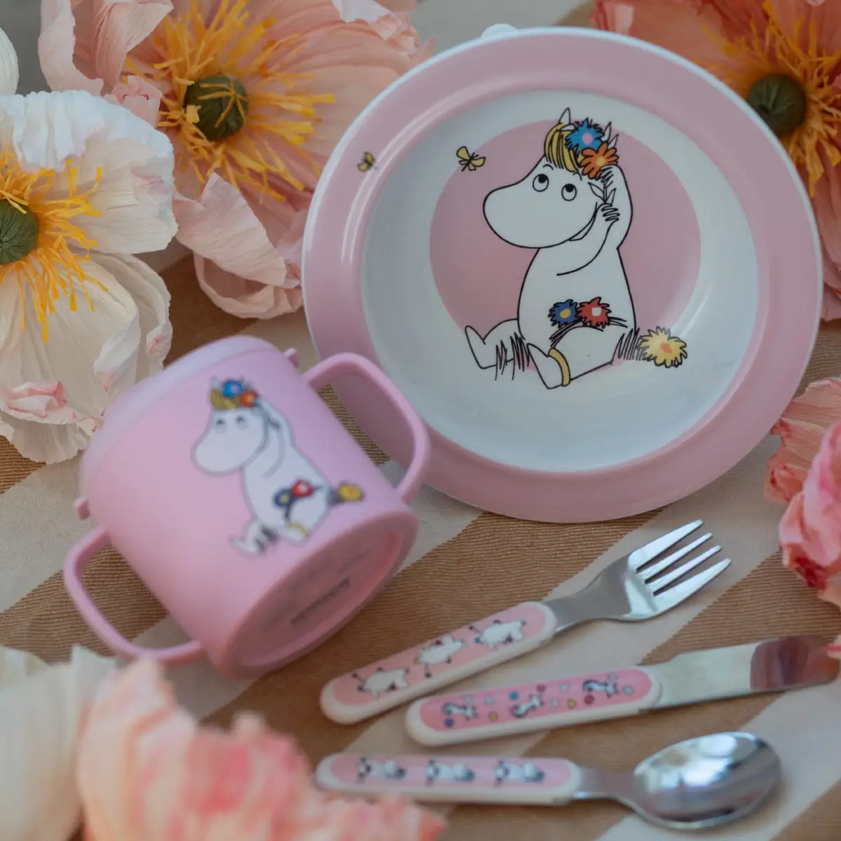 Rätt Start Moomin Meadow, sippy cup, rosa